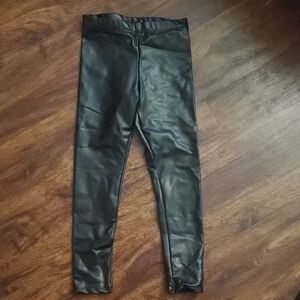 H&M Kids Black Faux Leather Leggings